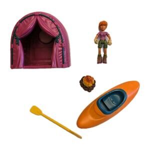 Vintage Keenway Camping Playset Figures Accessories Fire Canoe Fish Outdoor